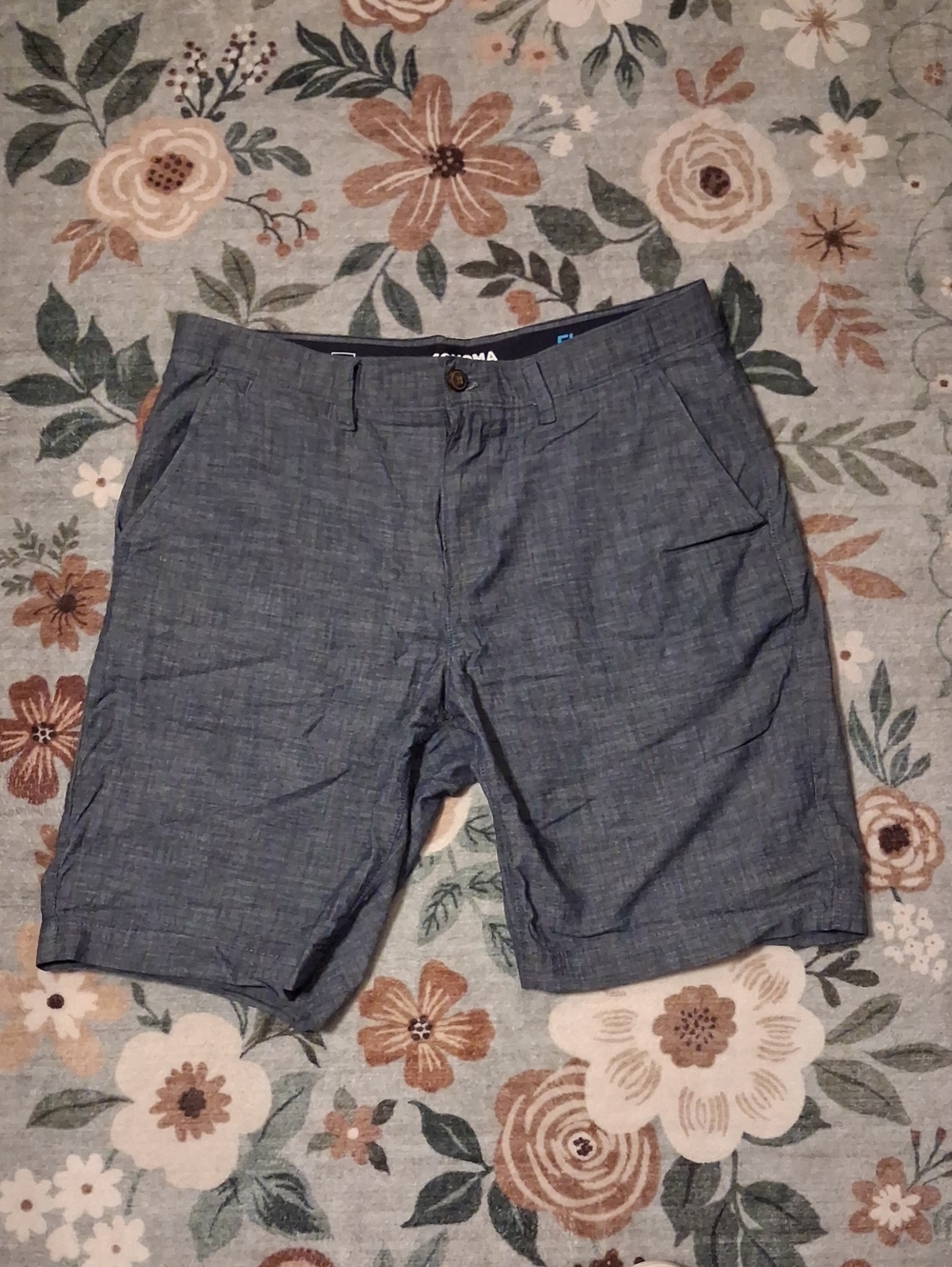 Sonoma Chambray Flat-Front Shorts in Blue
